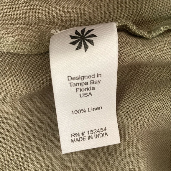 Kyla Seo Bohemian 100% Linen Tunic Dress XXL in Khaki Green - Picture 6 of 10